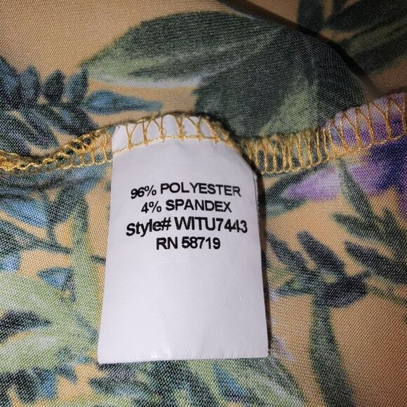Ny Collection Tropical Floral Print Stretch Jersey Blouse Top Size 2x - Picture 8 of 8
